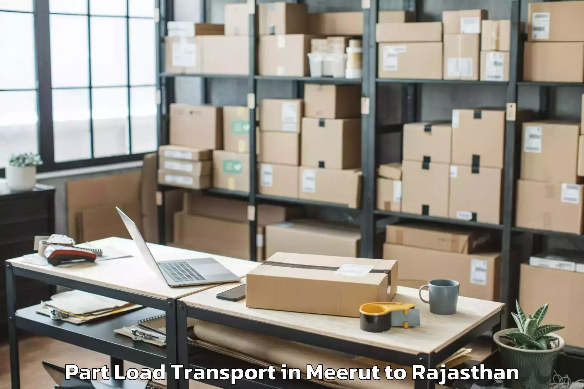 Book Meerut to Mavli Part Load Transport Online